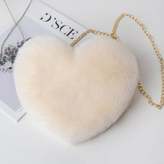 Enchanting Plush Heart - Shaped Shoulder Bag - K - AROLE