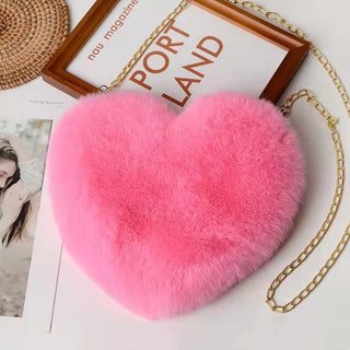 Enchanting Plush Heart - Shaped Shoulder Bag - K - AROLE