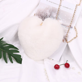 Enchanting Plush Heart - Shaped Shoulder Bag - K - AROLE