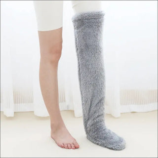 Over Knee High Fuzzy Long Socks Warm Cold Leg Joint