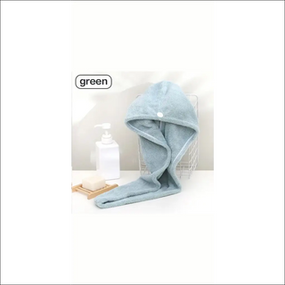 Soft, absorbent microfiber hair towel in teal green, designed for quick drying and easy use.