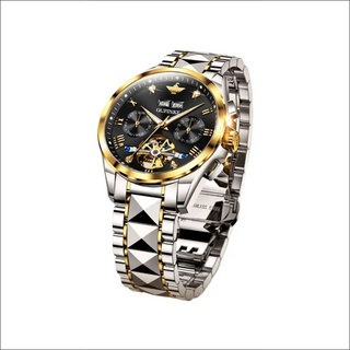 Luxury Two-Tone Automatic Men’s Sports Watch - Black