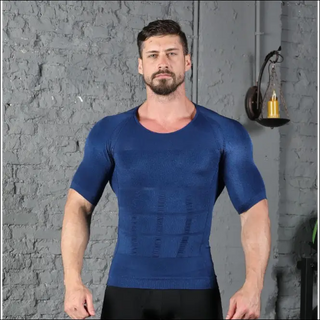 Male Chest Compression T-shirt Fitness Hero Belly Buster