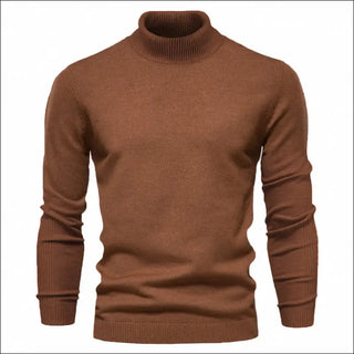 Men’s Solid Color Slim Pullover Turtleneck Sweater Winter