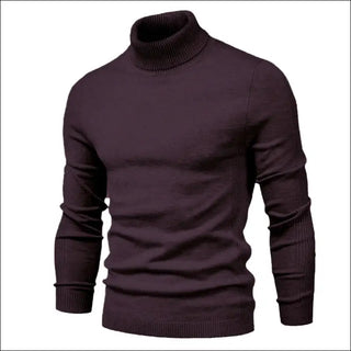 Men’s Solid Color Slim Pullover Turtleneck Sweater Winter