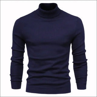 Men’s Solid Color Slim Pullover Turtleneck Sweater Winter