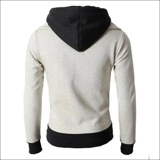 Men’s Zip UP Hooded Jacket Fake Two Piece Sports Cardigan