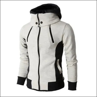 Men’s Zip UP Hooded Jacket Fake Two Piece Sports Cardigan