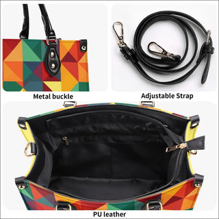 Multi-Color Geometric Patchwork Handbag