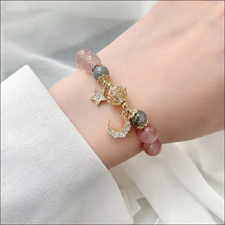 Natural Stone Star And Moon Handcrafted Crystal Bracelet