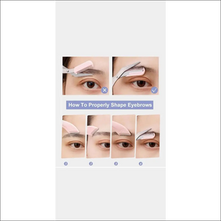 Eyebrow Trimming Knife Set for Women: Step-by-step tutorial for precisely shaping eyebrows at home, showcased on a close-up image of a woman's eye.