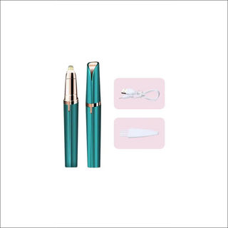 Precision Eyebrow Grooming Tool - Sleek Turquoise Electric Trimmer for Expertly Shaped Brows