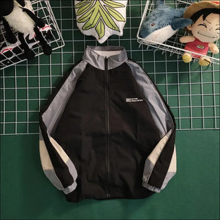 Retro Colorblock Patchwork Baseball Jacket - clothes