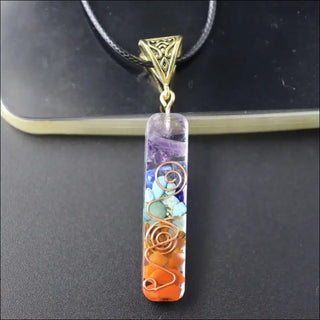 Retro Reiki Healing Energy Crystal Pendant Natural Stone