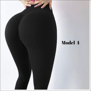 Sculpted Seamless Workout Leggings - Pant 1-black model 4