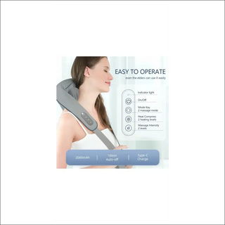 Comfortable neck massager with easy-to-use controls and adjustable settings for personalized relief.