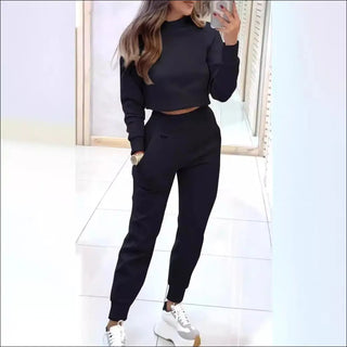 Stand Collar Sports Suit Fashion Pullover Long-sleeves