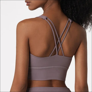 Stylish Crisscross Strappy Backless Sports Bra - clothes