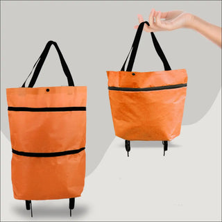 Stylish Foldable Shopping Tote with Durable Wheels