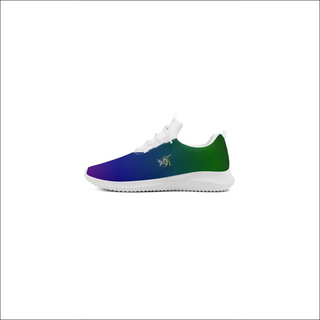 Stylish women's running shoes by K-AROLE. Vibrant purple and green color-blocked design with lace-up front for a secure fit. Comfortable and fashionable sneakers to elevate your sporty style.