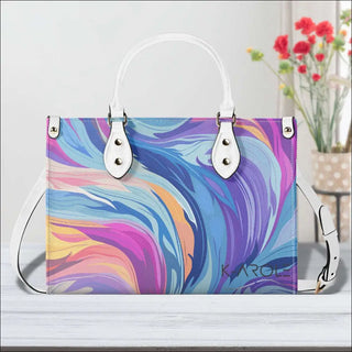 Stylish K-AROLE™️ Multicolor Wave Tote Handbag - S / Black