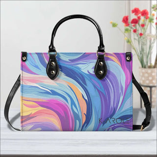 Stylish K-AROLE™️ Multicolor Wave Tote Handbag - M / Black