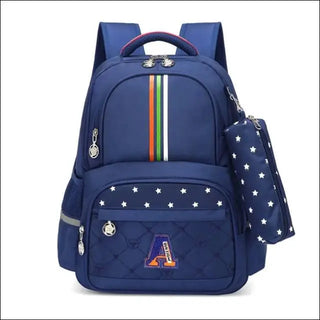 Stylish Kids’ Backpack - Vibrant Navy Polka Dot with Pink