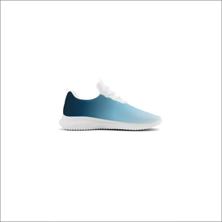 Women's New Lace-Up Front Running Shoes by popcustoms. A stylish and comfortable athletic sneaker with a navy blue and light blue gradient design.