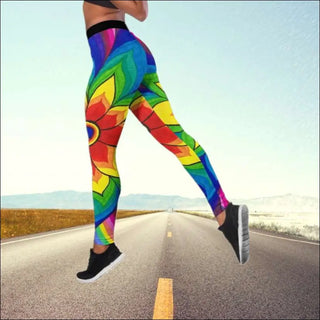 Stylish Printed High-Waist Yoga Leggings for Women - 7