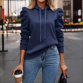 Stylish Hoodie in Peacock Blue and Army Green with Various