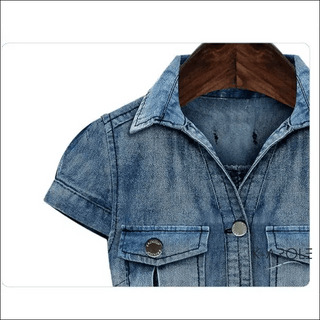 K - AROLE™️ Vintage Denim Belted Shirt Dress - K - AROLE