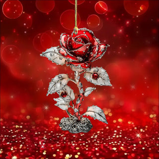 Valentine’s Day Red Rose 2D Pendant Car Interior Design