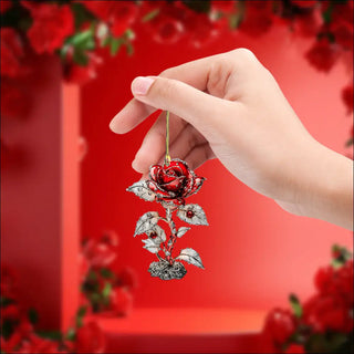 Valentine’s Day Red Rose 2D Pendant Car Interior Design