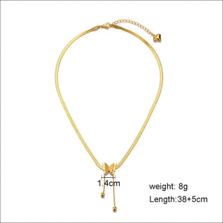 Vintage Butterfly Necklace Women Golden Stainless Steel Blade Snake Chains Aesthetic Charms Choker Women jewelry Gift To Mujer K-AROLE