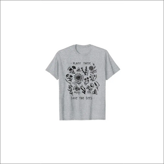 Plant These Harajuku T-shirt: Casual Save the Bees Graphic T-shirt with Nature-Inspired Design