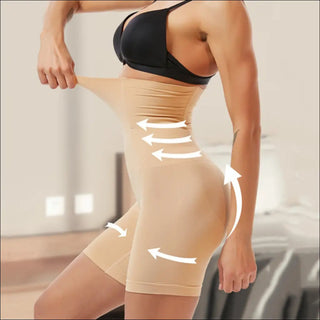 Slimming high-waist body shaper with tummy control and butt lift for a streamlined silhouette.