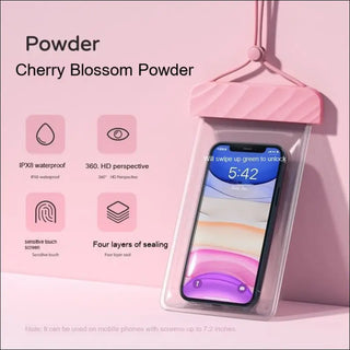 Waterproof Phone Pouch with Clear Touch Screen for Beach