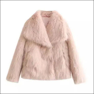 Winter Plush Coat Fashion Thicken Lapel Outwear Casual Long