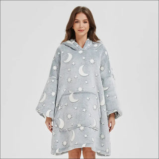 Winter Plush Hoodies Blanket Home Clothes With Stares Moon