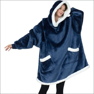 Winter TV Hoodie Blanket Winter Warm Home Clothes Women Men Oversized Pullover With Pockets K-AROLE