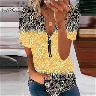 Chic Print Color Block Sleeveless Top - K - AROLE