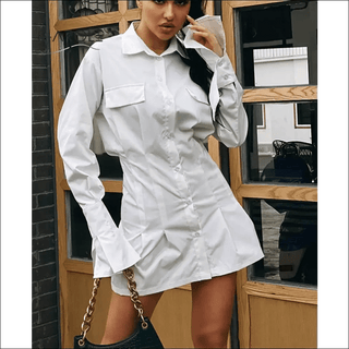 K - AROLE™️ White Belted Robe Dress - K - AROLE