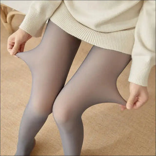 Image: Fleece-Lined Leggings in Various Colors and Styles grey