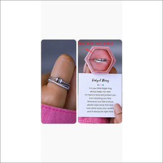 Zircon Crystal Planet Rings with Card for Women Girl