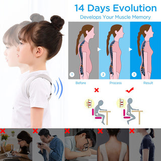 Smart Auto Adjustable Intelligent Posture Trainer Postural Corrector Upper Back Brace Clavicle Support for Adults Children Kids