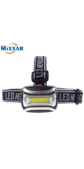 Powerful COB LED Headlight: Bright, compact headlamp with adjustable beam for outdoor activities like camping, hiking, and fishing.