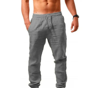 Breathable cotton and linen casual sports trousers for active lifestyle