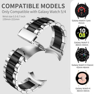 No Gap Band for Samsung Galaxy Watch 6/Watch 5/Watch 4 Bands 40Mm 44Mm/Watch 6 Classic 47Mm 43Mm/Watch 5 Pro Bands 45Mm for Women Men, 20Mm Stainless Steel Metal Replacement Business Strap