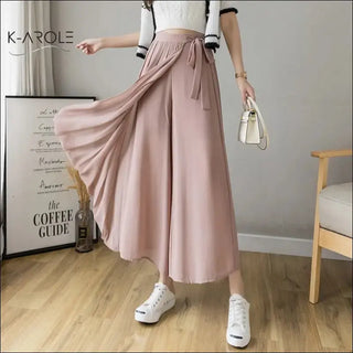 k-AROLE Trousy Ruffle PantSkirt-Casual Ruffle Drawstring Trouser Elegant High Waist Pant K-AROLE