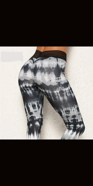 Stylish Women's Active Leggings with Tie-Dye Print, Comfortable Moisture-Wicking Fabric for Fitness Workouts